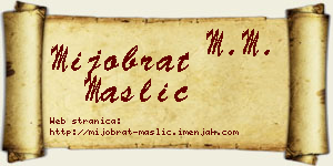 Mijobrat Maslić vizit kartica